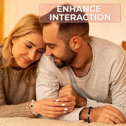 Oveallgo™ HarmonyBond Magnetic Love Bracelets for Couples (Rose Quartz♀ + Black Onyx♂)